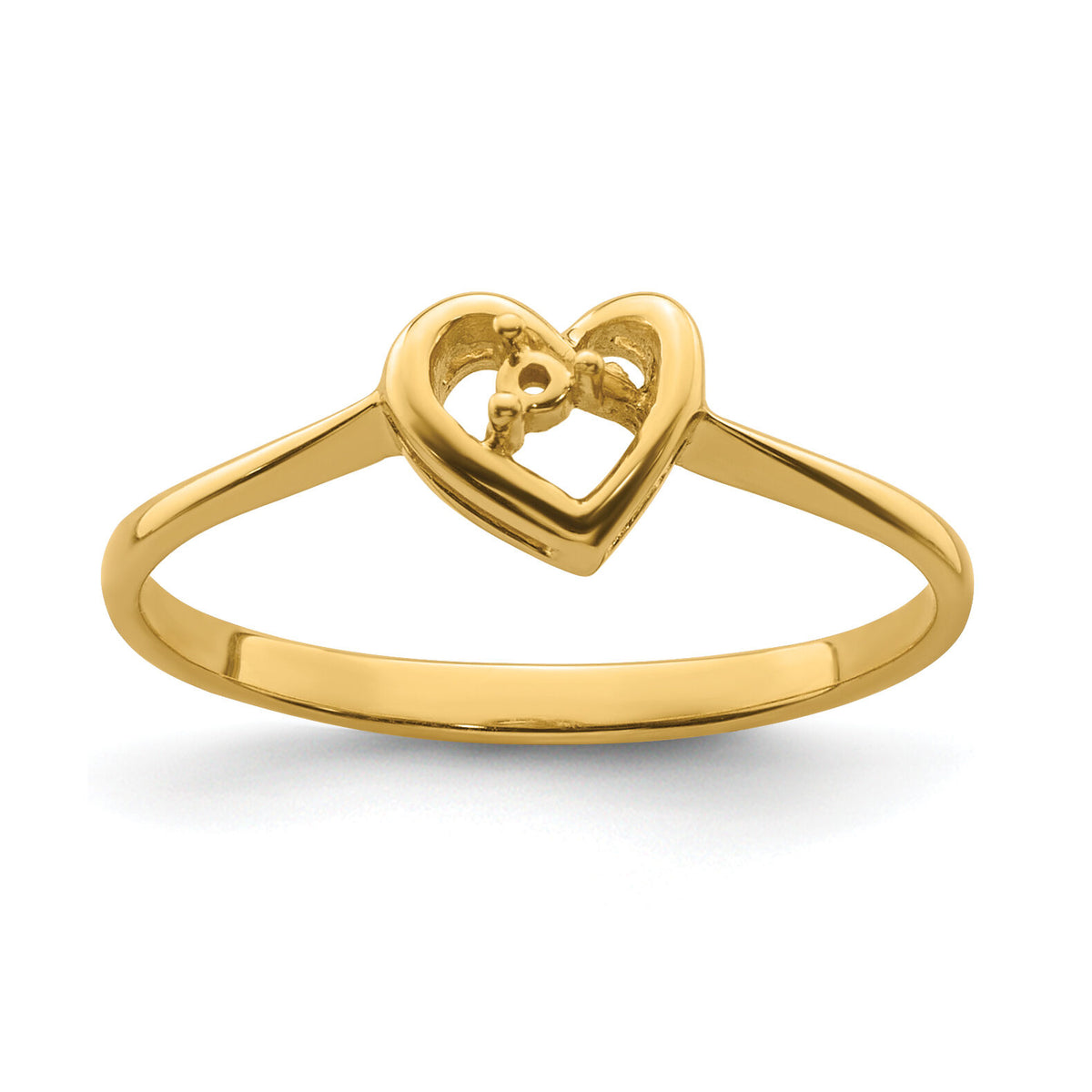 14k .02ct. Diamond Heart Ring Mounting-Y4185