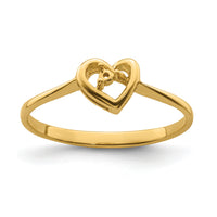 14k .02ct. Diamond Heart Ring Mounting-Y4185