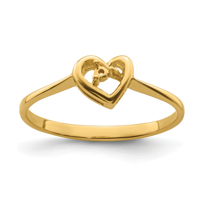 14k .02ct. Diamond Heart Ring Mounting-Y4185