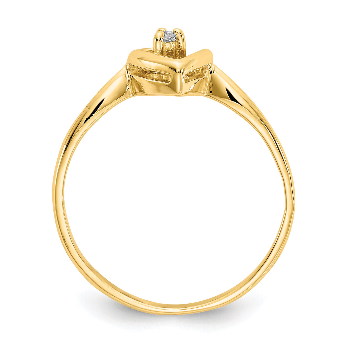 14k A Diamond heart ring-Y4185A