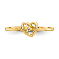 14k A Diamond heart ring-Y4185A
