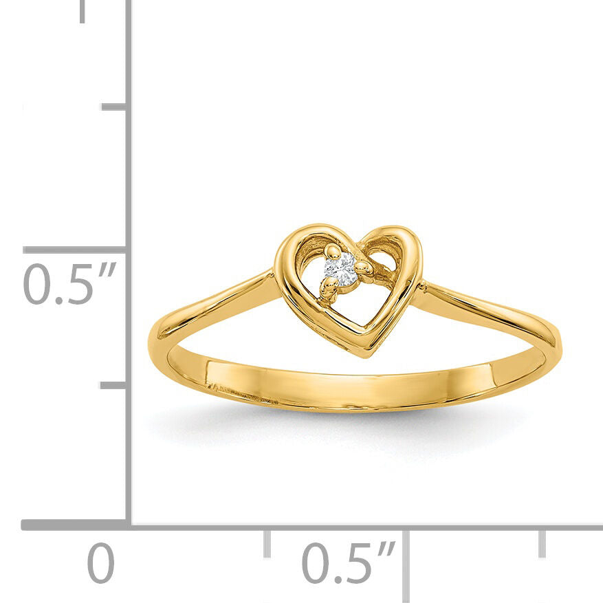 14k A Diamond heart ring-Y4185A