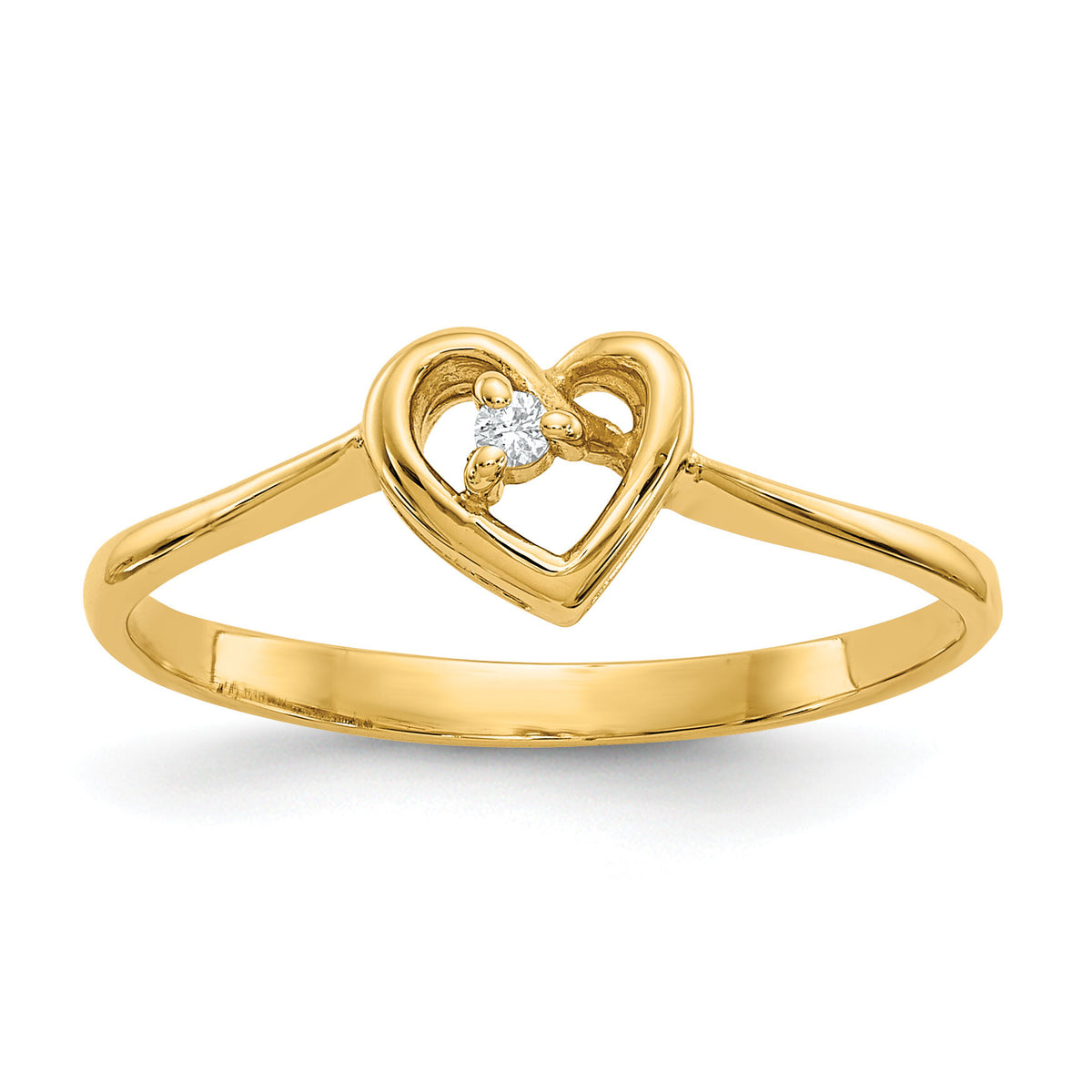 14k A Diamond heart ring-Y4185A
