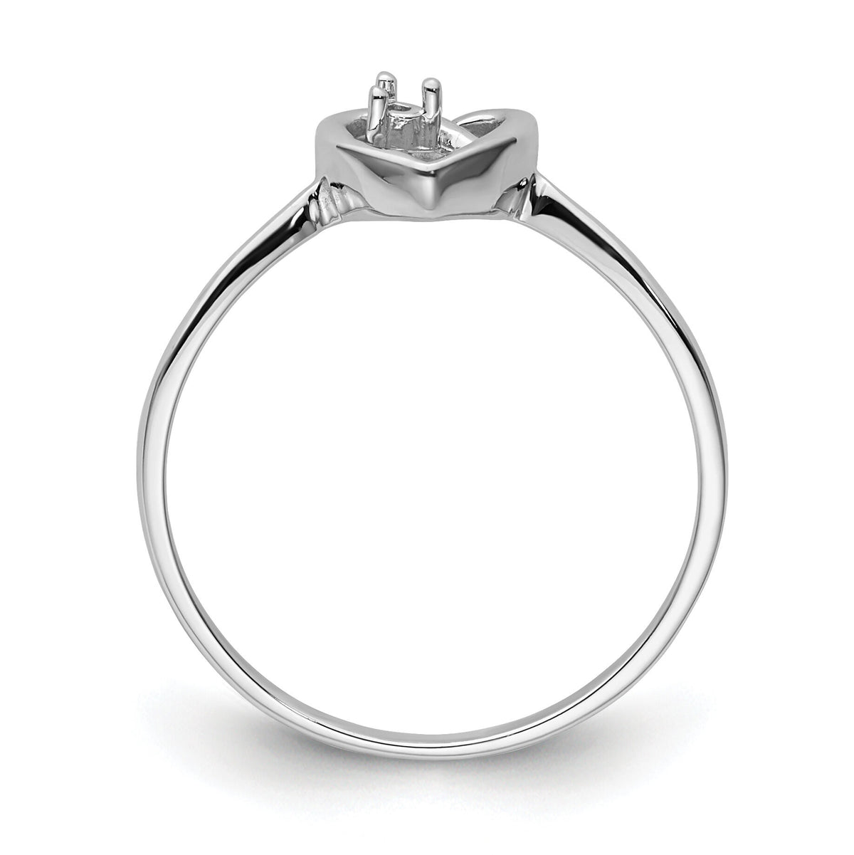 14k White Gold .02ct. Diamond Heart Ring Mounting-Y4186