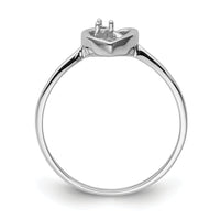 14k White Gold .02ct. Diamond Heart Ring Mounting-Y4186