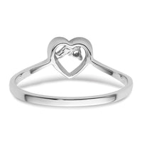 14k White Gold .02ct. Diamond Heart Ring Mounting-Y4186