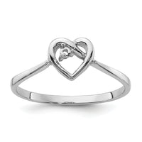 14k White Gold .02ct. Diamond Heart Ring Mounting-Y4186