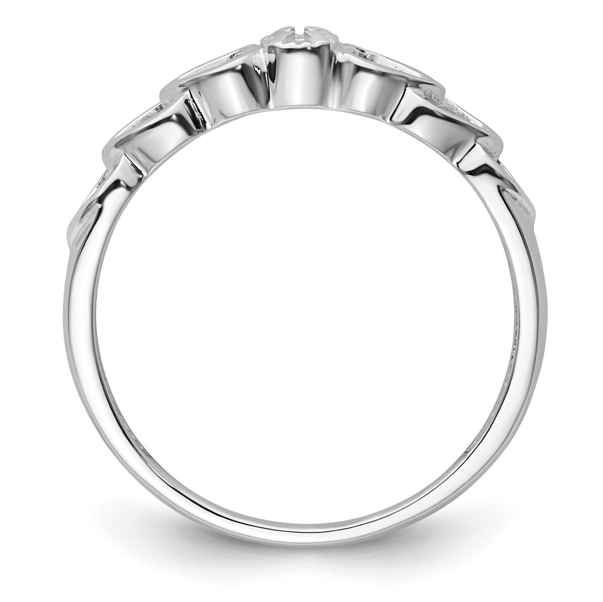 14k White Gold .02ct. Diamond Heart Ring Mounting-Y4188