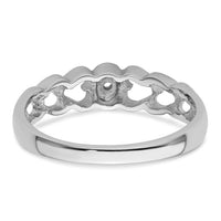 14k White Gold .02ct. Diamond Heart Ring Mounting-Y4188