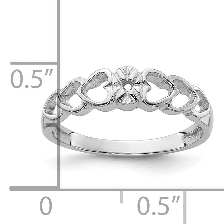 14k White Gold .02ct. Diamond Heart Ring Mounting-Y4188