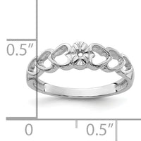 14k White Gold .02ct. Diamond Heart Ring Mounting-Y4188