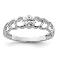 14k White Gold .02ct. Diamond Heart Ring Mounting-Y4188