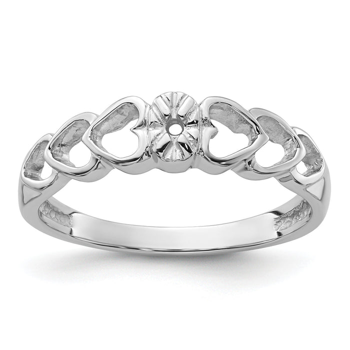 14k White Gold .02ct. Diamond Heart Ring Mounting-Y4188