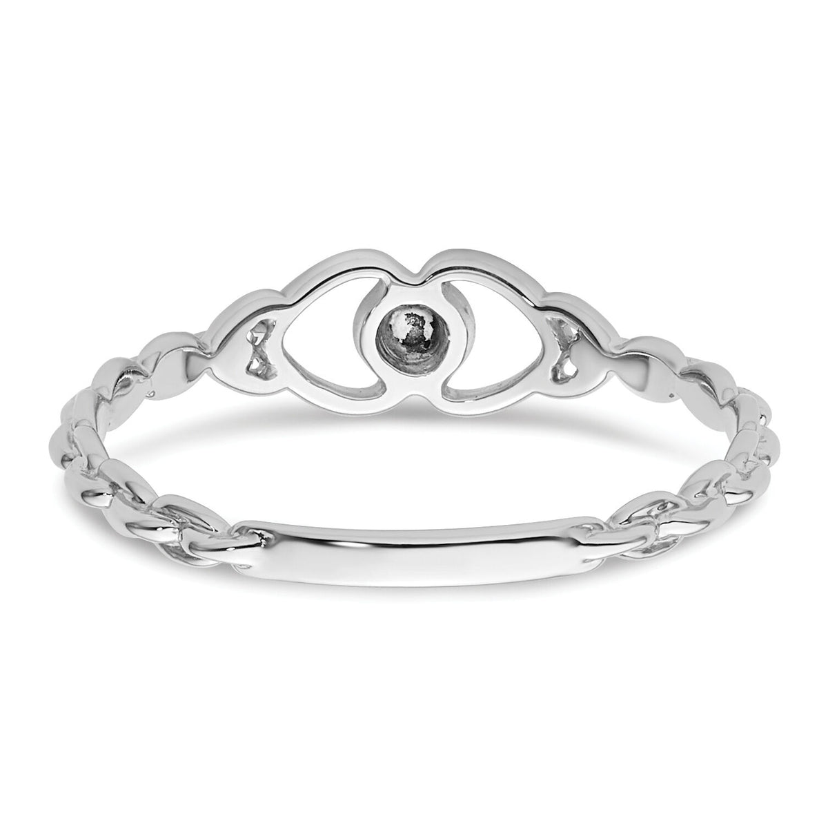14k White Gold .01ct. Diamond Heart Ring Mounting-Y4201