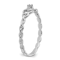 14k White Gold .01ct. Diamond Heart Ring Mounting-Y4201