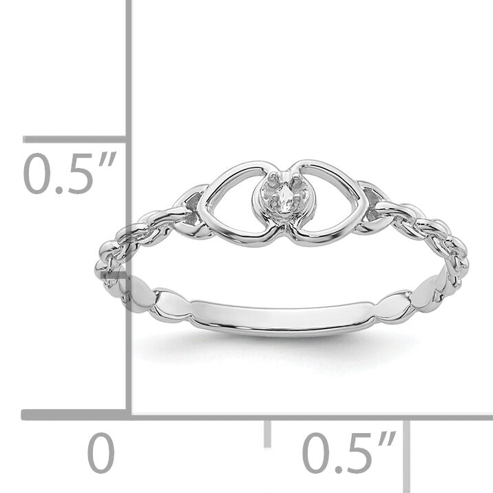 14k White Gold .01ct. Diamond Heart Ring Mounting-Y4201