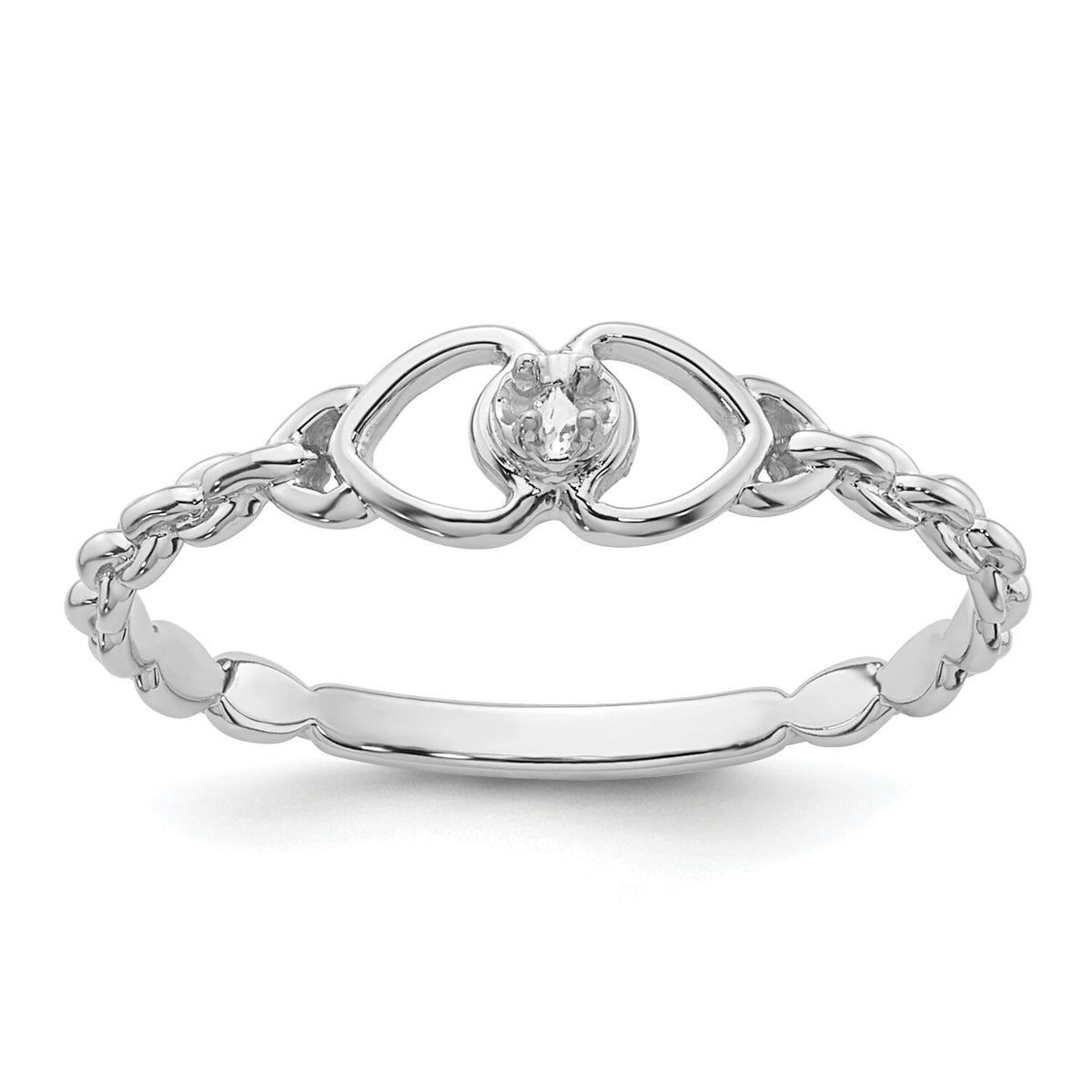 14k White Gold .01ct. Diamond Heart Ring Mounting-Y4201