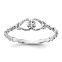 14k White Gold .01ct. Diamond Heart Ring Mounting-Y4201