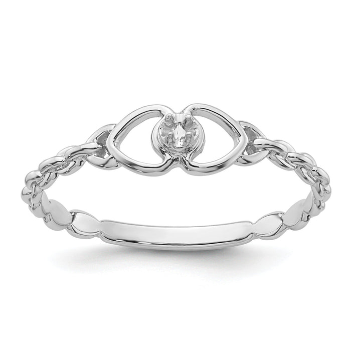 14k White Gold .01ct. Diamond Heart Ring Mounting-Y4201
