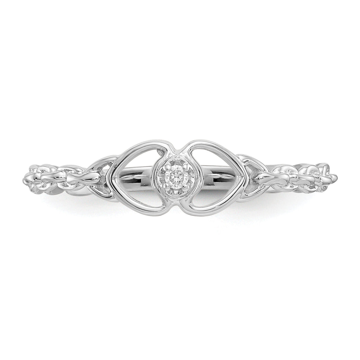 14k White Gold AA Diamond heart ring-Y4201AA