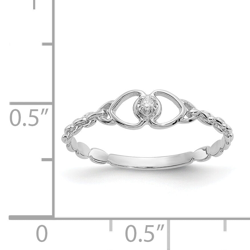 14k White Gold AA Diamond heart ring-Y4201AA