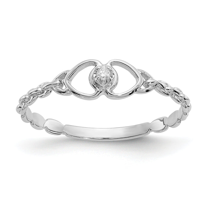 14k White Gold AA Diamond heart ring-Y4201AA