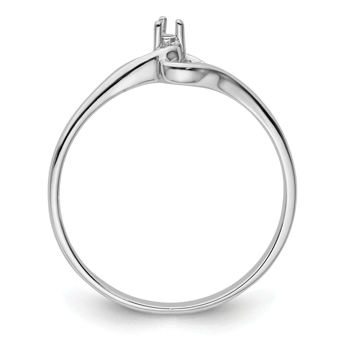14k White Gold Heart Ring Mounting-Y4203