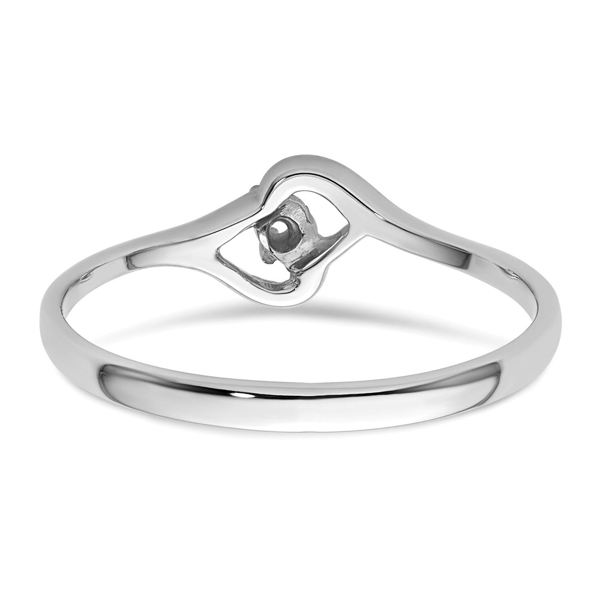14k White Gold Heart Ring Mounting-Y4203