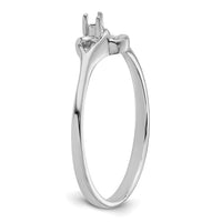 14k White Gold Heart Ring Mounting-Y4203