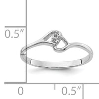 14k White Gold Heart Ring Mounting-Y4203