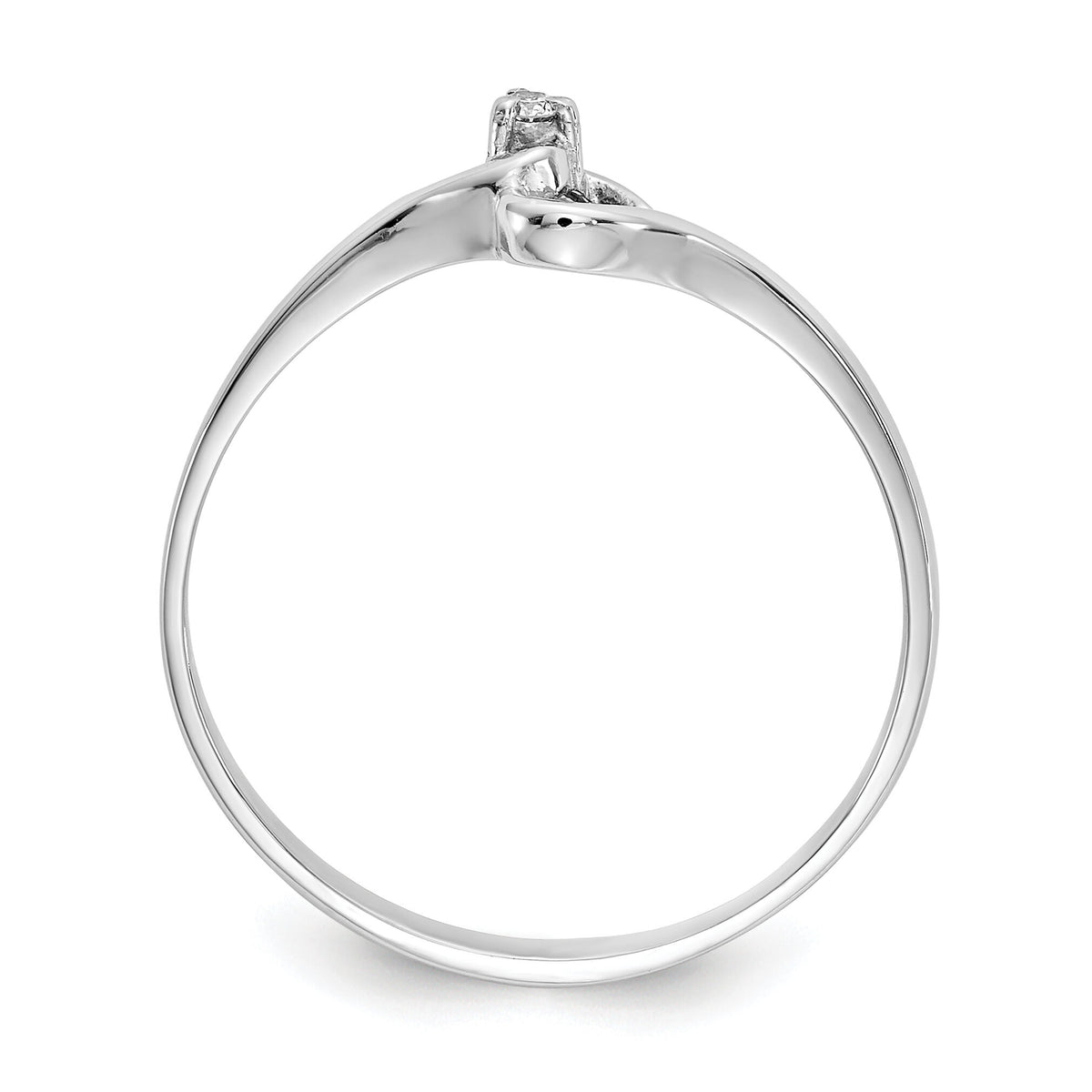 14k White Gold AA Diamond Heart Ring-Y4203AA