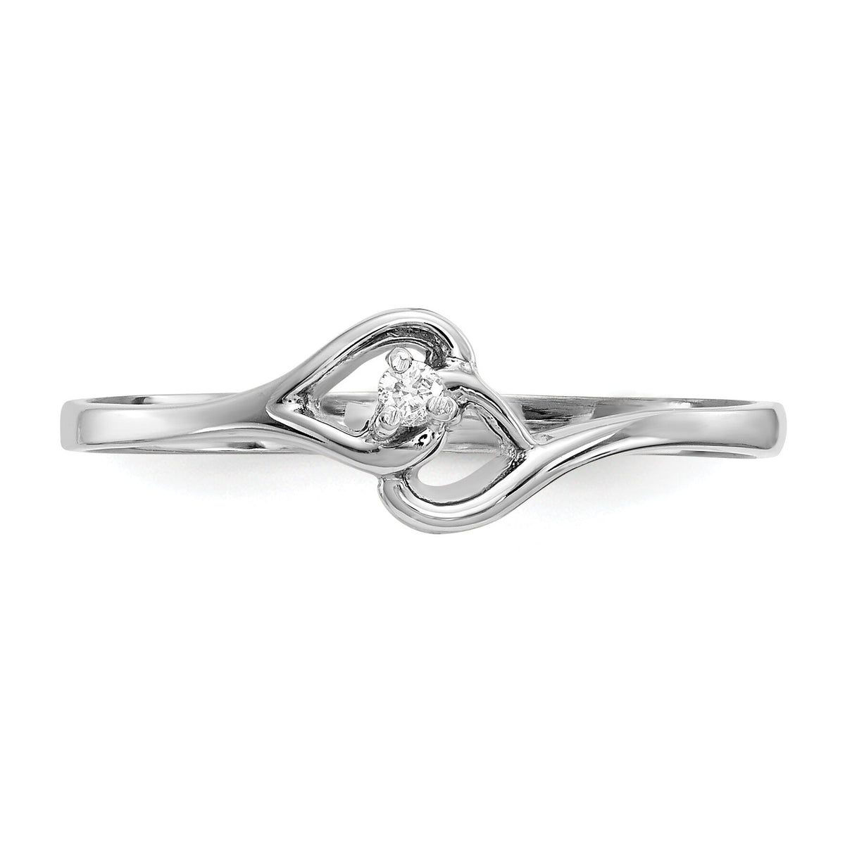 14k White Gold AA Diamond Heart Ring-Y4203AA
