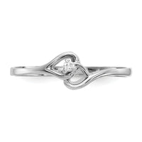 14k White Gold AA Diamond Heart Ring-Y4203AA