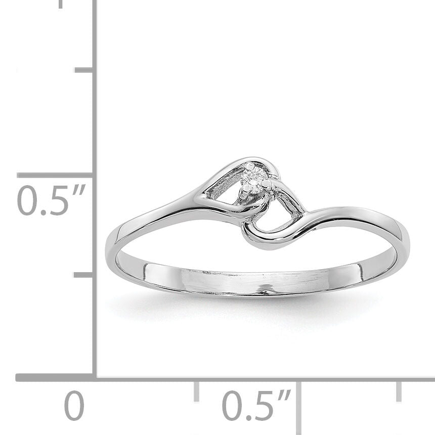 14k White Gold AA Diamond Heart Ring-Y4203AA