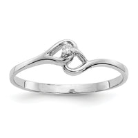 14k White Gold AA Diamond Heart Ring-Y4203AA