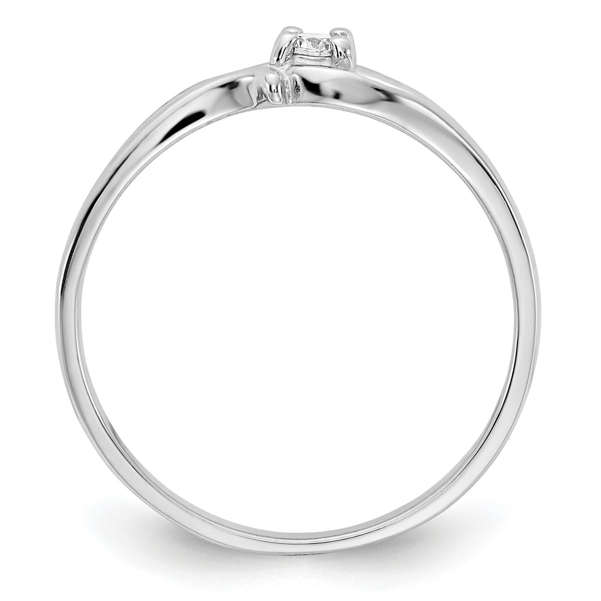 14k White Gold Polished AA Diamond Ring-Y4260AA