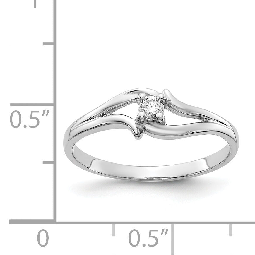 14k White Gold Polished AA Diamond Ring-Y4260AA