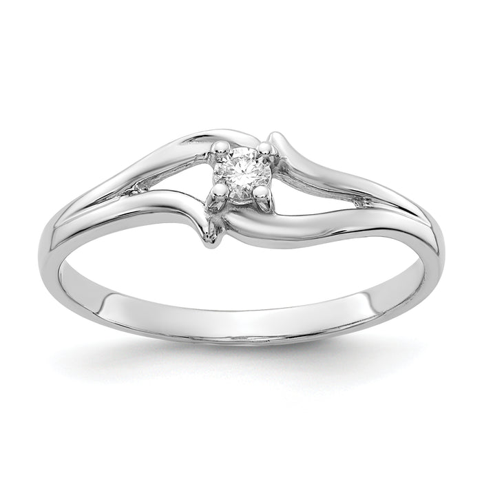 14k White Gold Polished AA Diamond Ring-Y4260AA