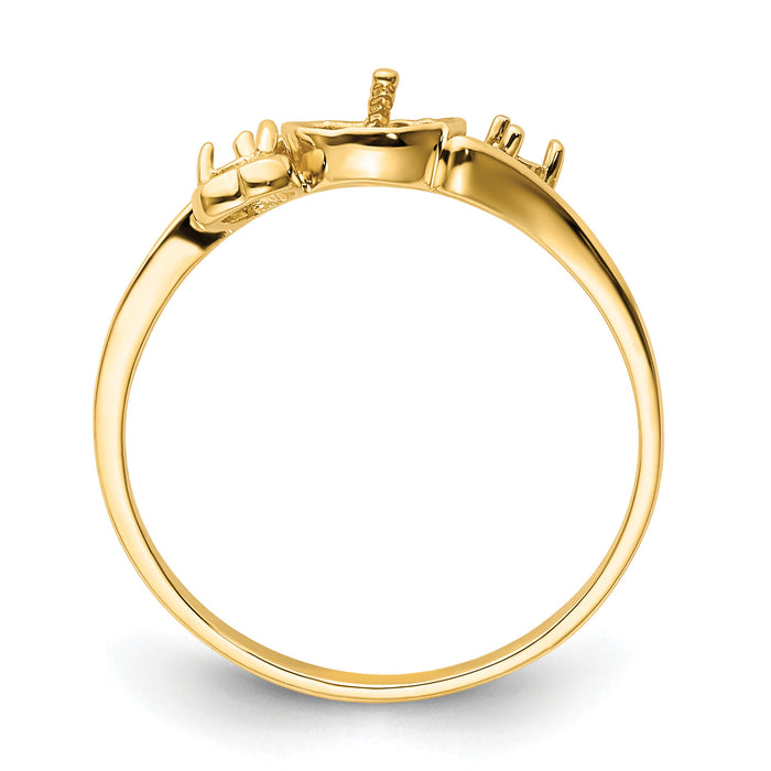 14k Diamond & 7mm Pearl Ring Mounting-Y4304