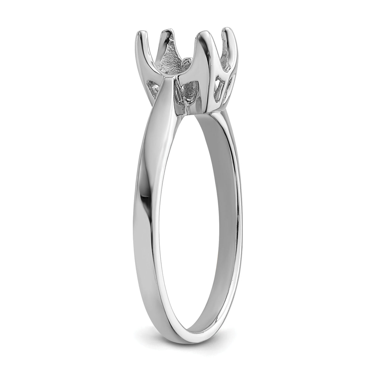 14k White Gold 6mm Pearl Ring Mounting-Y4312