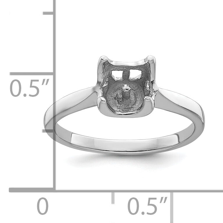 14k White Gold 6mm Pearl Ring Mounting-Y4312