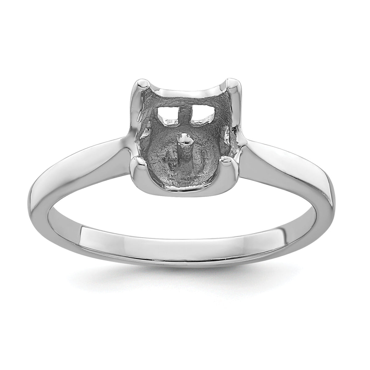 14k White Gold 6mm Pearl Ring Mounting-Y4312