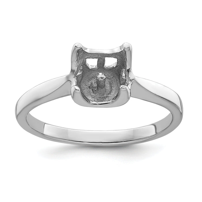 14k White Gold 6mm Pearl Ring Mounting-Y4312