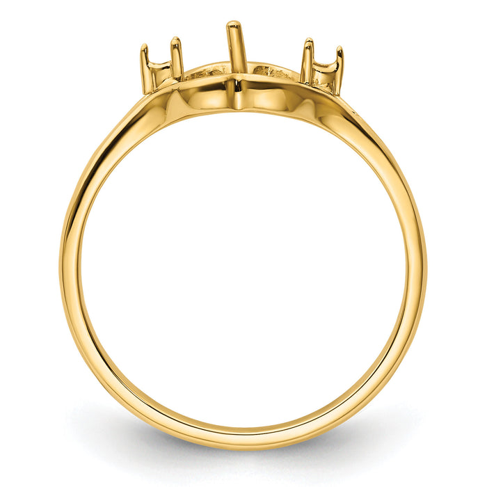 14k 6mm Pearl & Diamond Ring Mounting-Y4337