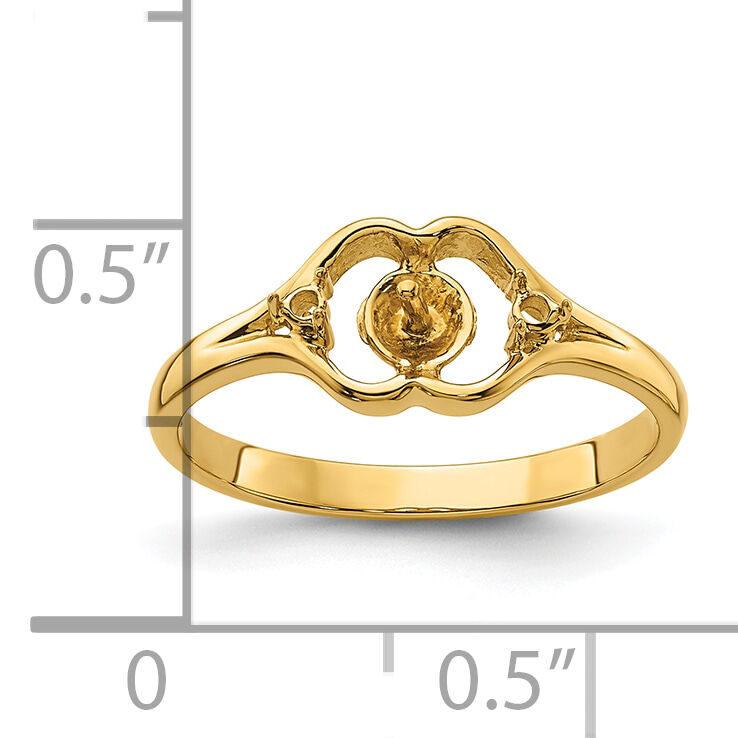 14k 6mm Pearl & Diamond Ring Mounting-Y4337