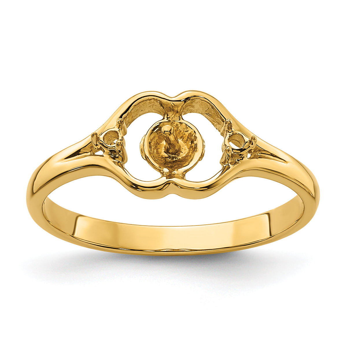14k 6mm Pearl & Diamond Ring Mounting-Y4337
