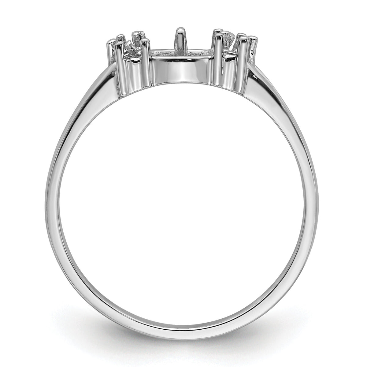14k White Gold 6mm Pearl & Diamond Ring Mounting-Y4345