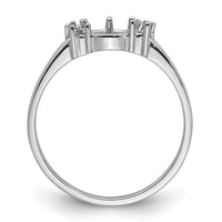 14k White Gold 6mm Pearl & Diamond Ring Mounting-Y4345