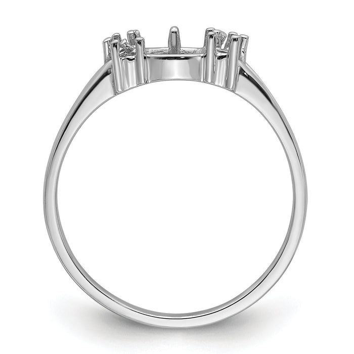 14k White Gold 6mm Pearl & Diamond Ring Mounting-Y4345