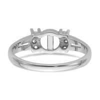 14k White Gold 6mm Pearl & Diamond Ring Mounting-Y4345